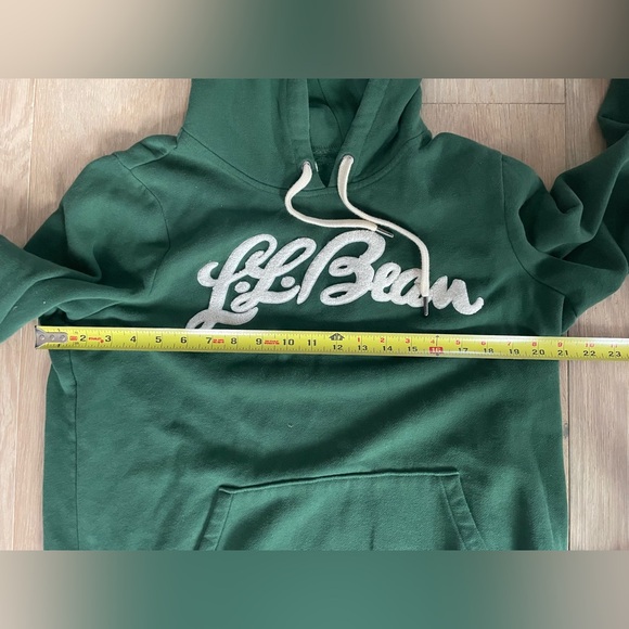 LL Bean vintage style green hooded sweatshirt - size large - Picture 5 of 7